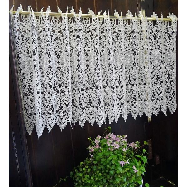 aiポスト投函で送料雨量　真っ白　ヨーロッパの窓を思わす　カフェカーテン 120x45cm　高レビュ...
