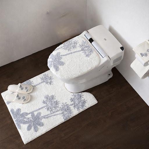 ai 胴長 トイレマット 4点 セット フタカバー無し　 サリナ 植物モチーフ プランツ おしゃれ ...