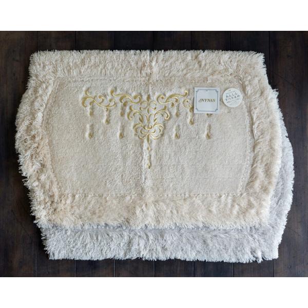 バスマット バスマット 洗面マット ［季］ シャンティ スワロフスキー 刺繍 シルバー グレー ジル...