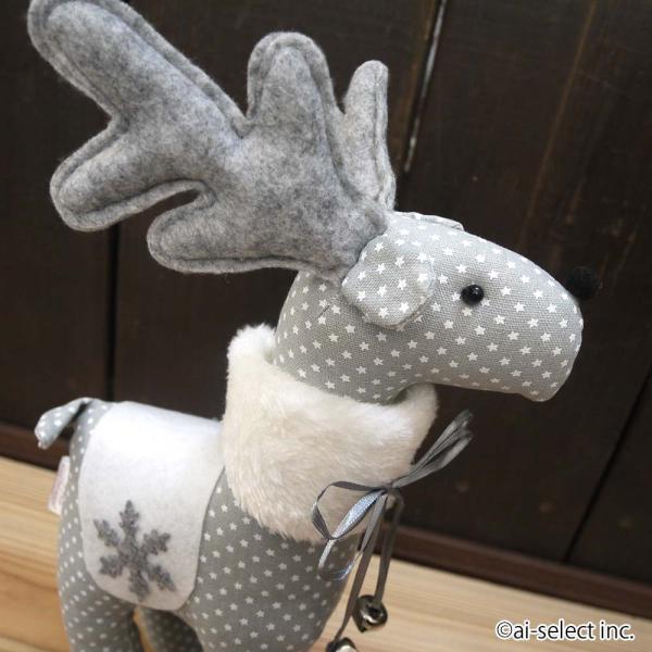 ai 即納 掲載で最終在庫 トナカイ ぬいぐるみ グレー モノトーン シンプル 人形 プレゼント 贈...