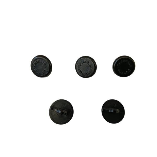 学生服用裏ボタン5個セット・黒プラスチックチェンジボタン(CHANGING BUTTONの文字入り)