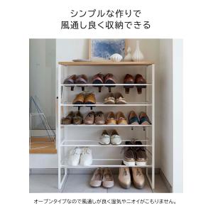 天板付きシューズラック タワー 6段 山崎実業...の詳細画像3
