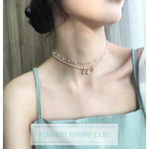 ディオール Dior ネックレス リボン＆ロゴ メタル/ラインストーン