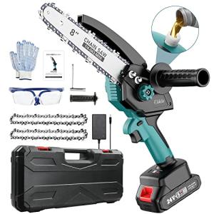 Elikliv 充電式チェーンソー 8インチ 電動チェーンソー コードレス ガイドバー200mm ブラシレシモーター採用　給油可能 電動のこぎり