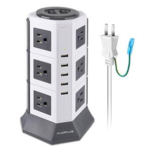 AUOPLUS 電源タップ タワー式 12個AC口 コンセント 1500W