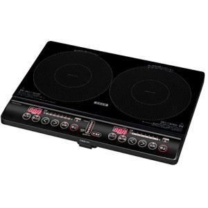 [山善] 2口 IHコンロ IHクッキングヒーター 1400W IH調理器 工事不要