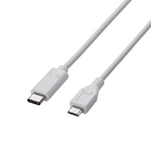 エレコム USB-Cケーブル C-microB 1m USB2.0 ホワイト U2C-APCMB10WHの商品画像