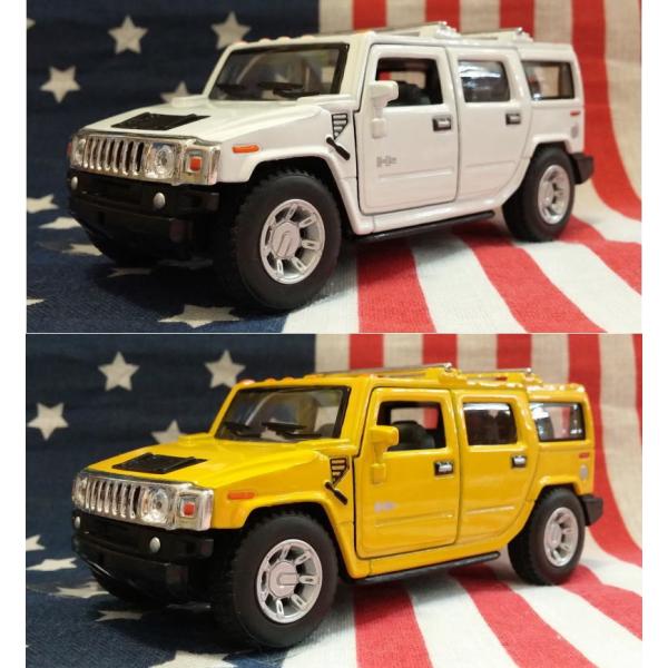 KiNSMART製プルバックミニカー ハマー　Hummer H2　whtyel