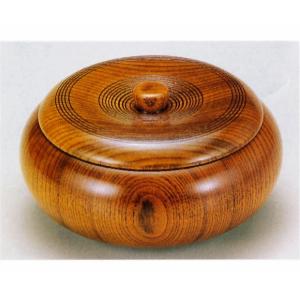 木製 スリ漆 6.0 筋入蓋付菓子鉢（菓子器 お菓子入れ