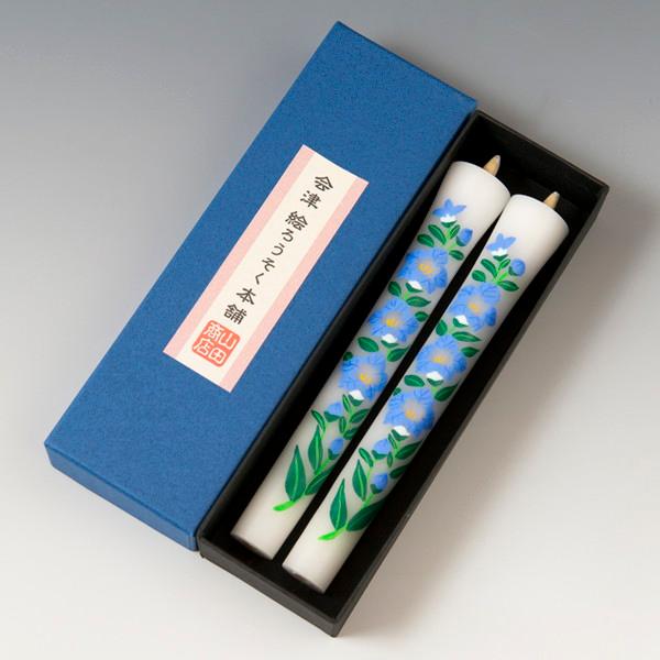 会津絵ろうそく　１０号　２本入（箱）　キキョウ