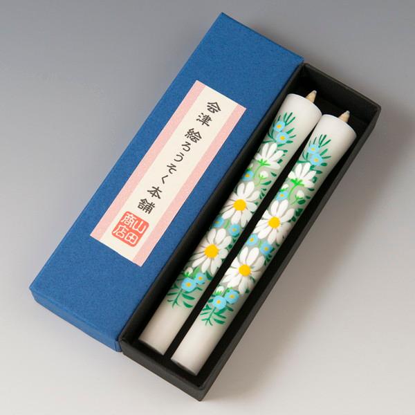 会津絵ろうそく　５号　２本入（箱）　マーガレット