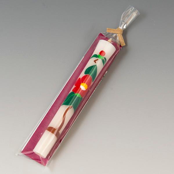 会津絵ろうそく　３号　１本入（袋）　ツバキ