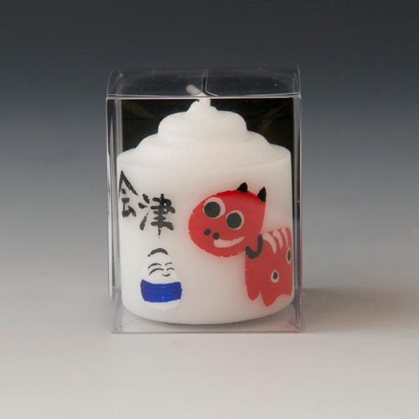 絵付キャンドル　赤ベコ・起き上がり小法師