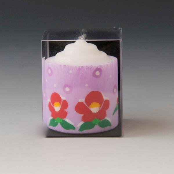 絵付キャンドル　冬／寒椿