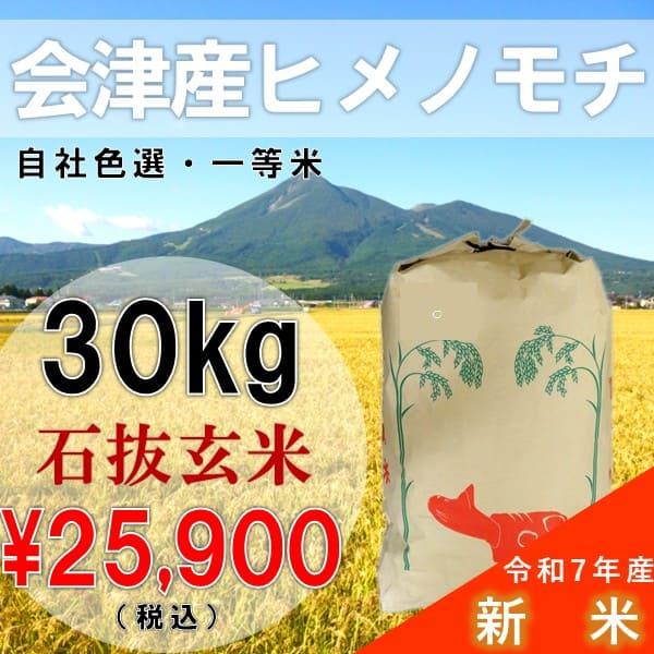 【完売しました】令和7年産 30kg 玄米 福島県産 会津 ヒメノモチ 産地直送 送料無料地域あり ...
