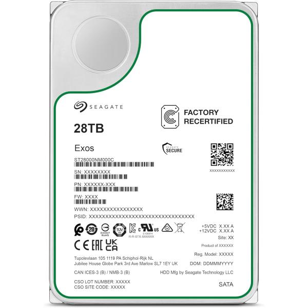 Seagate Exos  28TB SATA 512E CMR  内蔵ハードディスク 3.5 18...