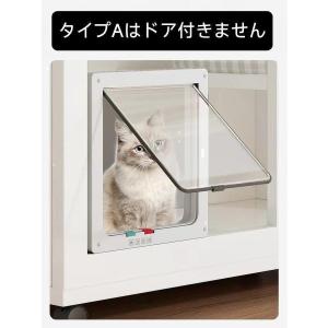 猫 ケージ キャットケージ 2段 木製フレーム...の詳細画像3