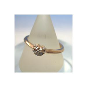 ■K18ピンクゴールド【ダイヤモンド】ハートのメープルマフィン♪リング　(代引不可)｜ajewelry
