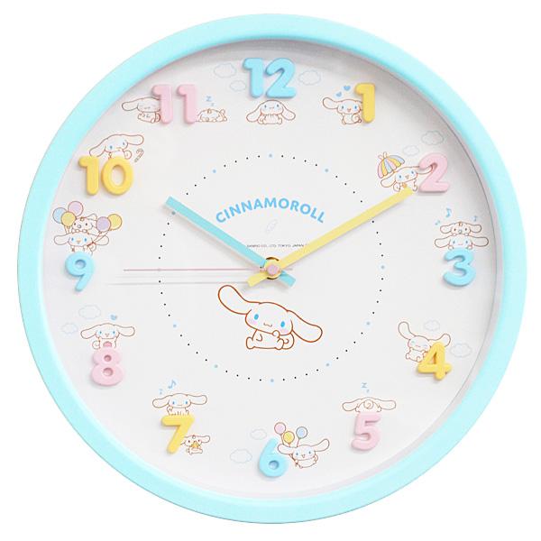 ●サンリオキャラクターズ SANRIO/アイコンウォールクロック 掛時計 連続秒針 キッズ/シナモロ...