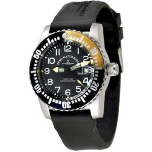 ZENO-WATCH BASEL メンズウォッチ 腕時計 ダイバーズ クオーツ 50気圧防水/ブラック×オレンジ 6349-515Q-12-a1-9