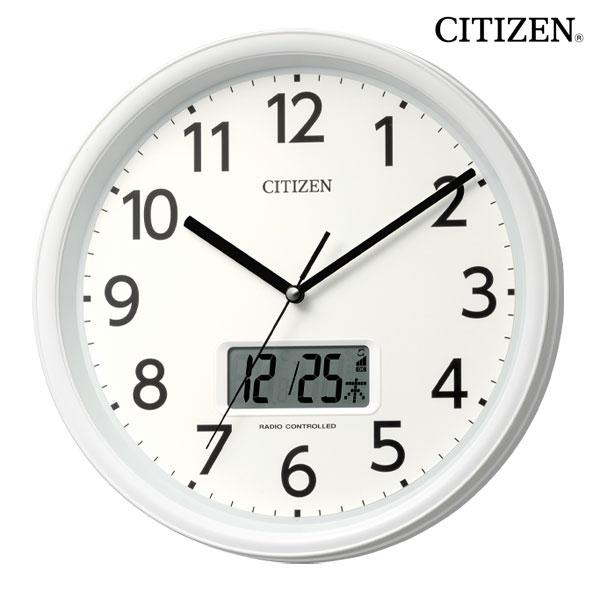 シチズン CITIZEN/温湿度表示 カレンダー 切替式 液晶付き 電波掛時計/壁掛け 電波クロック...
