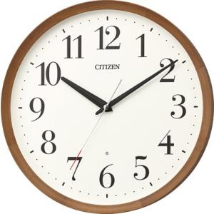 CITIZEN(シチズン)　電波掛時計/木枠　丸型　8MY535-006（取）