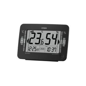 CITIZEN　シチズン/新環境目安付き　高精度デジタル温湿度計/カレンダー　電波時計　時刻　温度　湿度　見やすい　シンプル/黒　8RZ232-002