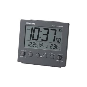 RHYTHM リズム時計/電波デジタル目覚まし時計 フィットウェーブD237 温