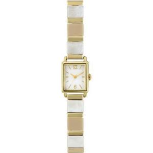 サンフレイム J-AXIS レディスウォッチ 腕時計/ブレスレット べっ甲柄 アンティーク調/ホワイト BL1156-W