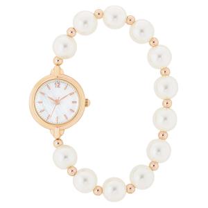 サンフレイム/パール ブレスレットウォッチ 白蝶貝ダイヤル J-AXIS レディースウォッチ 腕時計 おしゃれ/ピンクゴールド BL1234-PG