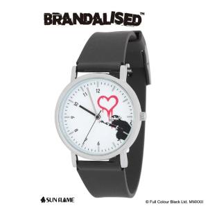 ●ユニセックス ウォッチ 腕時計/BRANDALISED Banksy's Graffiti/樹脂 プラベルト グラフィティ アート/ネズミ ハート Love Rat BR-CA02-LR/サンフレイム｜ajewelry