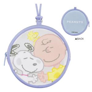 スヌーピー SNOOPY PEANUTS/ショルダー付 丸型コインポーチ コインケース 小銭入れ 財布 子供/むぎゅっと CR-121126/クラックス｜ajewelry