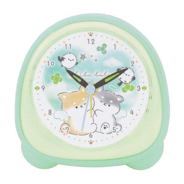 しばベビー ミニライトクロック 目覚まし時計 キャラクター アラーム音 ライト付 キッズ 柴犬 イヌ...