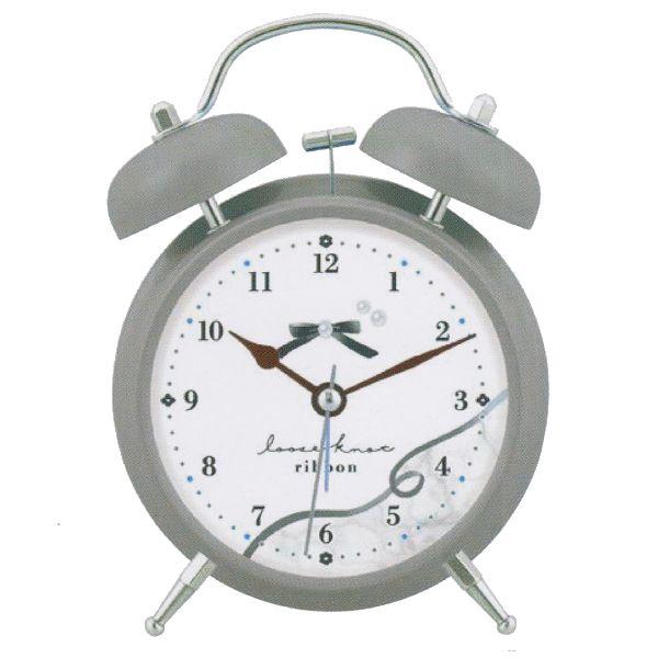 12月上旬以降発売予定/ルーズノットリボン ベル付きアラームクロック 目覚まし時計 大音量 ベル音 ...