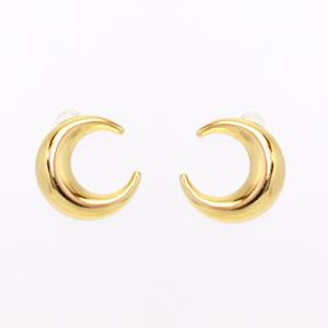 K18ゴールド/三日月　ムーン　ピアス　幅6mm/FU-4561(取）｜ajewelry