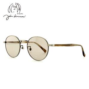 ジョンレノン　John Lennon/サングラス 丸眼鏡 ボストン メンズ レディース/アンティークシルバー×カーキササ＋ライトブラウン JL538-3/オプチカル｜ajewelry