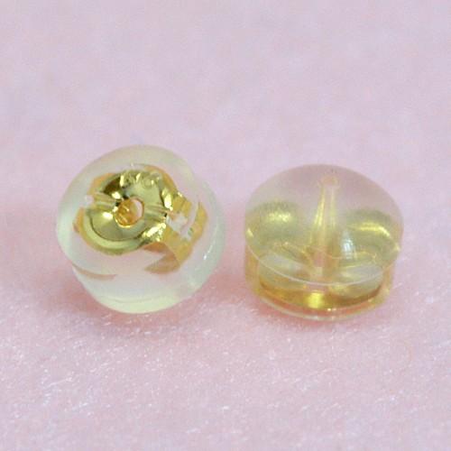K18 18金 ゴールド＆シリコン　ダブルロック　ピアス　キャッチ （1ペア） K18G-WL1P　...