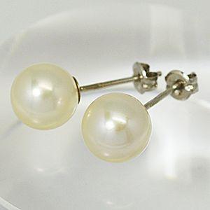 即納/Pt900 プラチナ/パール（真珠）　8mm玉　ピアス(代引不可）｜ajewelry