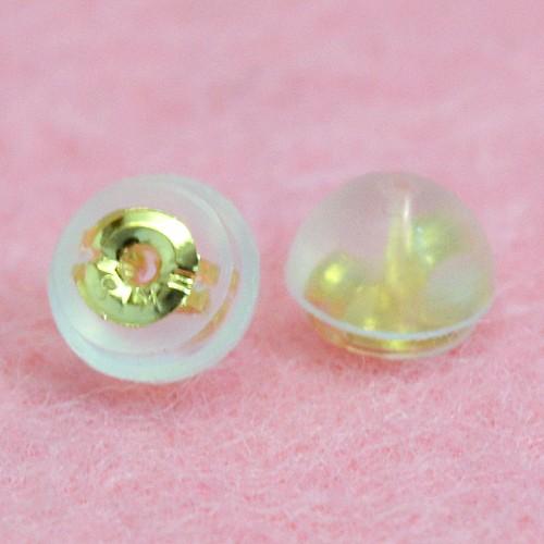 K18 18金 ゴールド＆シリコン　ダブルロック　ピアス　キャッチ （1ペア） PA01-9055　...