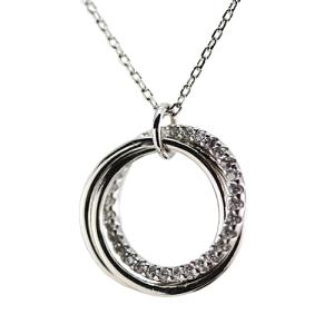 PURE DAYS　ピュアデイズ/シルバー　キュービック　3サークル　リング　ネックレス　ペンダント/Mサイズ　PD-418(取)｜ajewelry