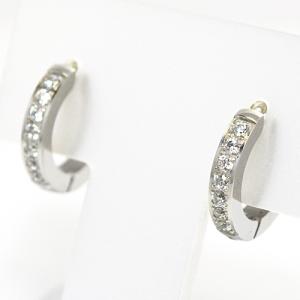 ステンレス/ワンタッチピアス　フープピアス/2mm×16mm　シルバーカラー　金属アレルギー　ノンアレルギー　PWMS-11-2X9-SV(取)　プラタ｜ajewelry