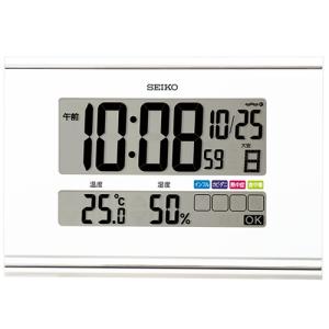 SEIKO(セイコー)　デジタル電波時計　掛置兼用/快適環境NAVI　カレンダー　温湿度表示/SQ445W(取)｜ajewelry