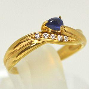 K18ゴールド/サファイヤ・ダイヤモンド　デザインリング　(代引不可)｜ajewelry