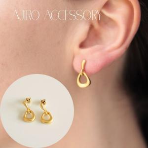 ピアス ajiro accessory  イヤリング 女性 レディース 上品 お呼ばれ ゴールド マット 揺れる 小ぶり おしゃれ P333