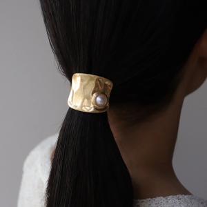 ヘアアクセサリー ajiro accessory  ポニーフック ヘアアレンジ ヘアカフ ゴールド シルバー 髪飾り レディース パール 大ぶり オケージョン H003｜AJIRO ACCESSORY