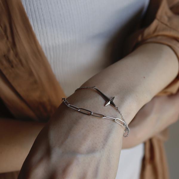 ブレスレット ajiro accessory  錆びない サージカル ステンレス クロス シルバー ...