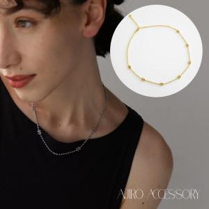 ネックレス ajiro accessory  サージカル ステンレス チェーン 花 フラワー アレルギー対応 ゴールド シルバー おしゃれ 錆びない 人気 N120｜AJIRO ACCESSORY