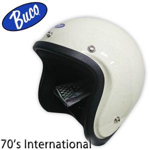 ajito BUCO 70'S International ブコ ジェット ヘルメット アイボリー ラメ モーターサイクル M/Lサイズ(頭囲59〜60cm)