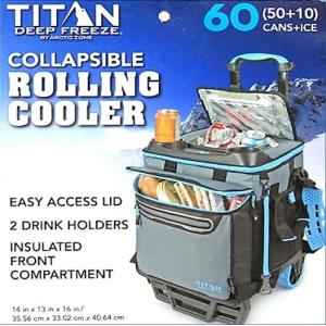 (350ml缶を50本以上収納可能) (TITAN DEEP FREEZE) ARCTIC ZONE キャリーカート付き コンパクト クーラーボックス 折り畳み ローリング クーラーバッグ 保冷｜ajmart