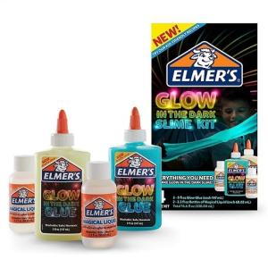 スライム作りが簡単に♪ Elmer's 暗闇で光るスライム キットブルー,ナチュラル  各147mLマジカルリキッド 2本付き エルマーズグルー/